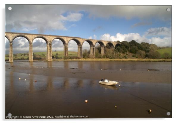St Germans viaduct Acrylic by Simon Armstrong