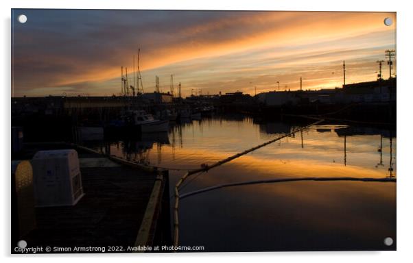 Sunrise at Fisherman's Wharf, SanFrancisco Acrylic by Simon Armstrong