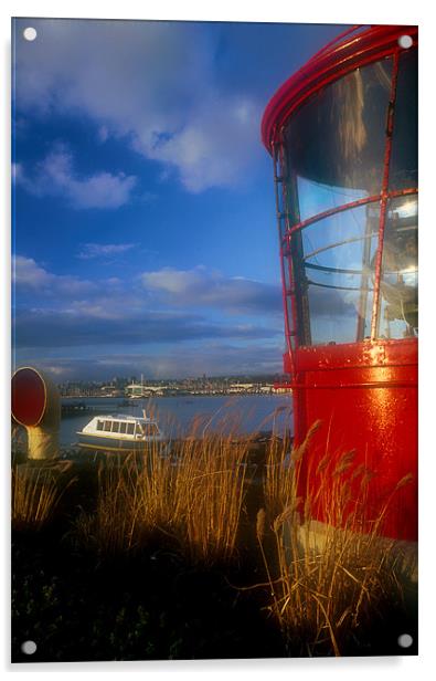 Mount Batten Lighthouse, Plymouth, Devon Acrylic by Simon Armstrong