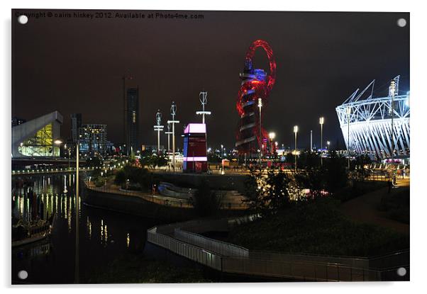 Olympic park 2012 Night Acrylic by cairis hickey