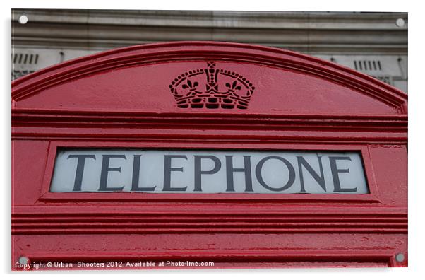 Red Telephone Box Acrylic by Urban Shooters PistolasUrbanas!