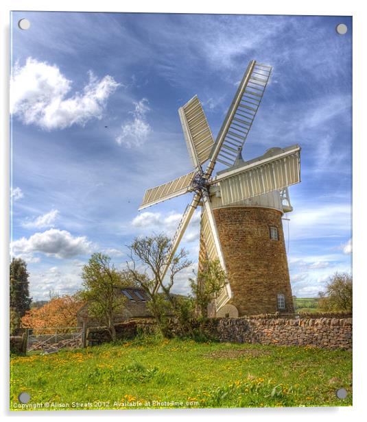 Heage Windmill Acrylic by Alison Streets