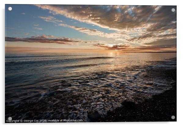 Dinas Dinlle Sunset Acrylic by George Cox