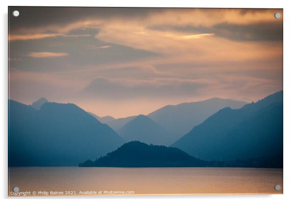 Evening on Lake Como Acrylic by Philip Baines