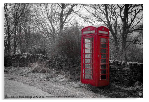 Traditional Phone Box Acrylic by Philip Baines