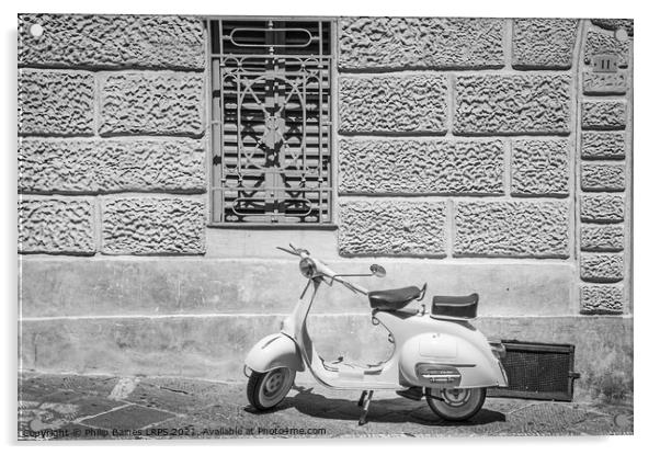Siena Vespa Scooter Acrylic by Philip Baines