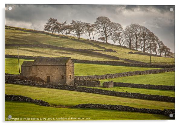 Walking in Hartington Acrylic by Philip Baines