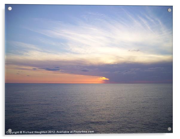 Ionian Sea Sunset Acrylic by Richard Houghton