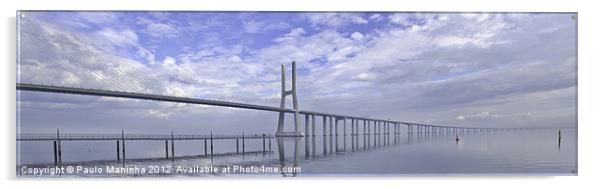 Vasco da Gama Bridge Panorama Acrylic by Paulo Maninha