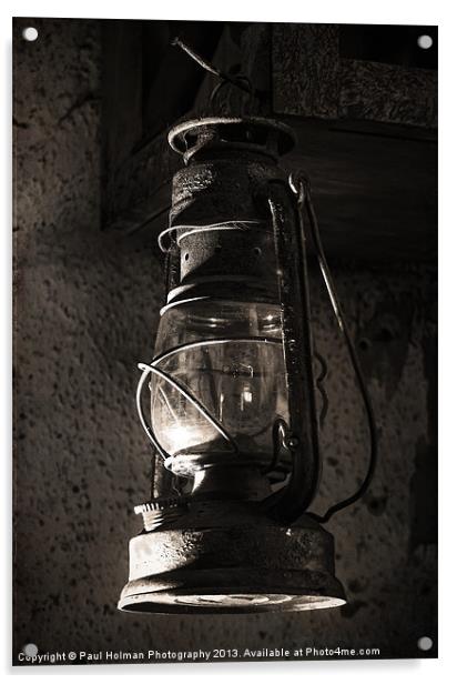 The old Oil lamp Acrylic by Paul Holman Photography