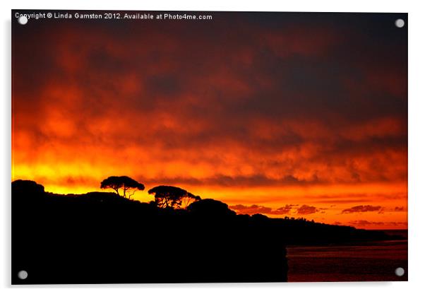Sunset on Sorrento Peninsula, Italy Acrylic by Linda Gamston