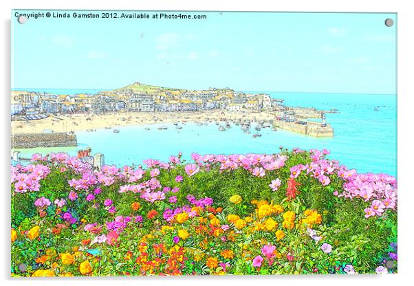 St Ives, Cornwall Acrylic by Linda Gamston