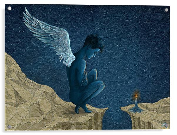 My Angel Freedom Acrylic by Ruta Dumalakaite