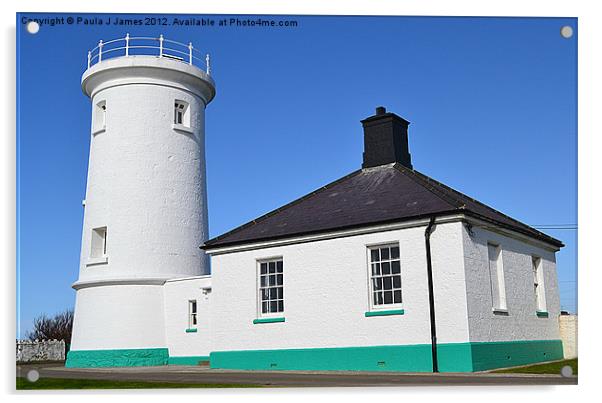 Nash Point Lighthouse - Western Tower Acrylic by Paula J James