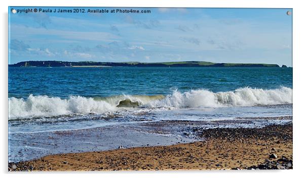 Caldey Isand viewed from South Beach Acrylic by Paula J James