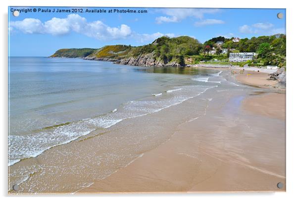 Caswell Bay Acrylic by Paula J James