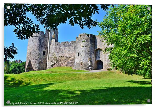 Chepstow Castle Acrylic by Paula J James