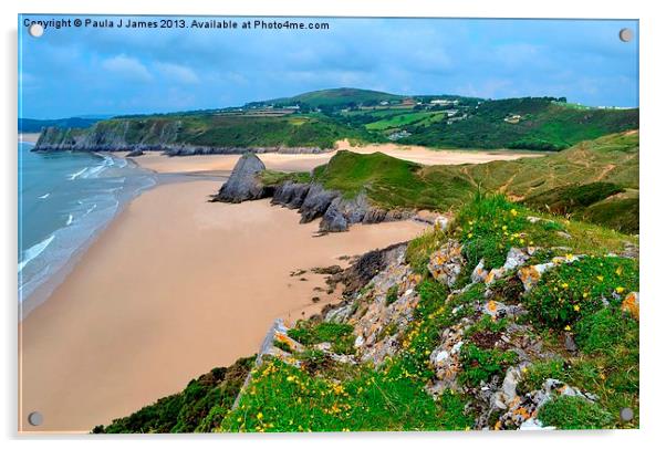 Gower Peninsula Acrylic by Paula J James