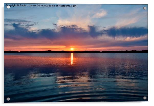 Sunset Acrylic by Paula J James
