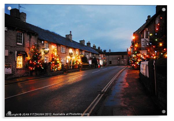 Castleton Christmas Lights Acrylic by JEAN FITZHUGH
