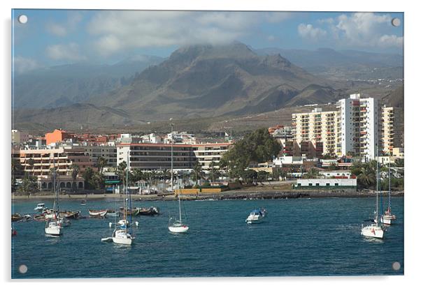 A View of Tenerife from a boat Acrylic by JEAN FITZHUGH
