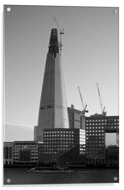 The Shard Black and White Acrylic by Peter Carroll