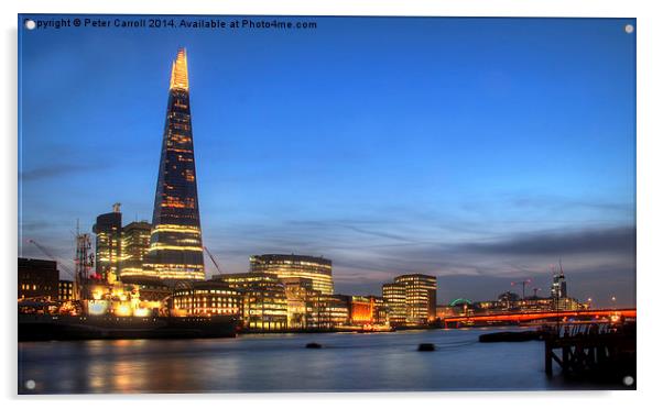  The Shard at Sunset. Acrylic by Peter Carroll