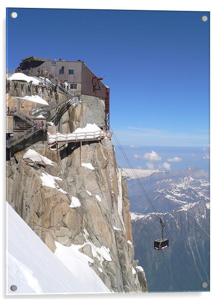 Aiguille du Midi Acrylic by Bob Clewley