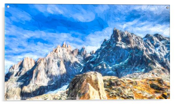  Chamonix Alps Art Panorama  Acrylic by David Pyatt