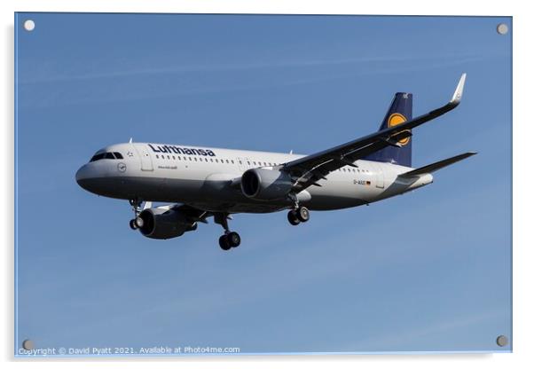 Lufthansa Airbus A320-214              Acrylic by David Pyatt