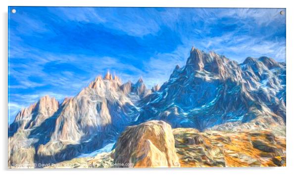 French Alps Art Panorama  Acrylic by David Pyatt
