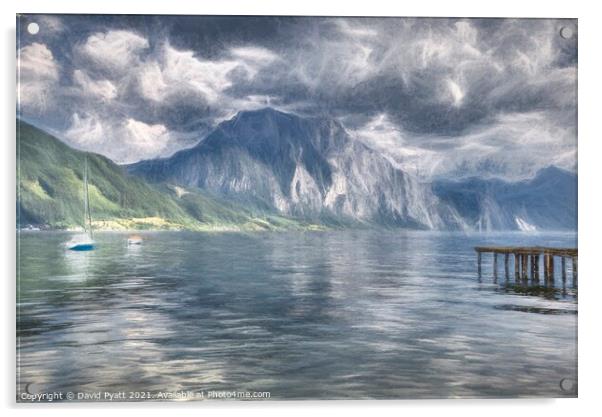 Austrian Lake Storm  Acrylic by David Pyatt