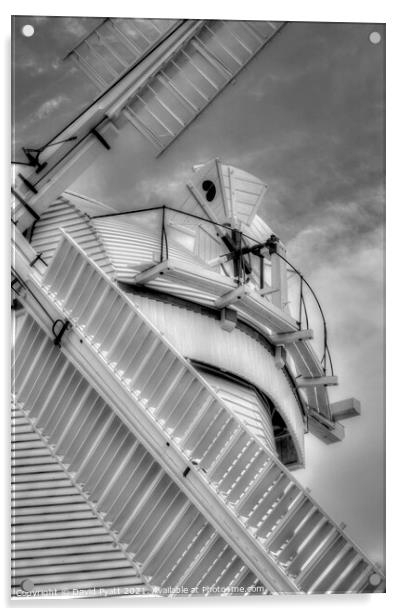 Windmill In Monochrome Acrylic by David Pyatt