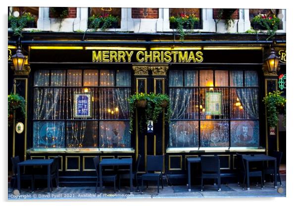Merry Christmas Pub Acrylic by David Pyatt