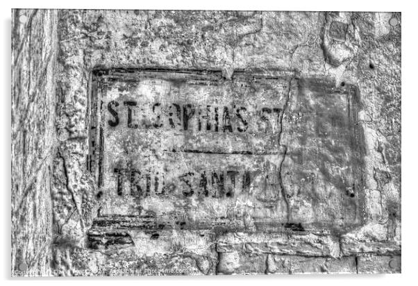 Ancient Street Sign Malta          Acrylic by David Pyatt
