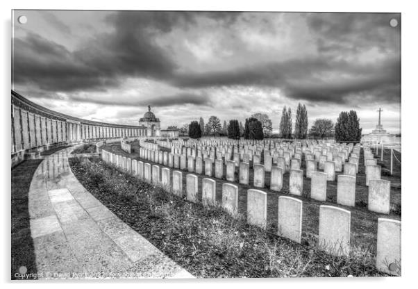 Tyne Cot Military Cemetery Belgium  Acrylic by David Pyatt
