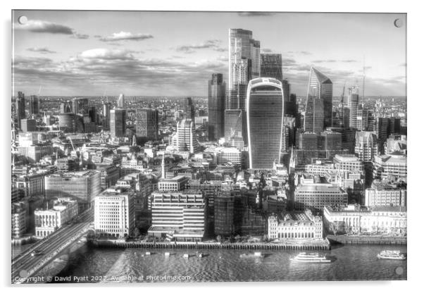 City Of London River Thames  Acrylic by David Pyatt