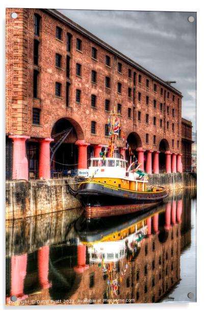 Brocklebank Tug Boat Albert Dock Acrylic by David Pyatt