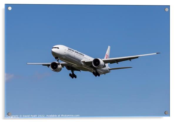Japan Airlines Boeing 777-346 Acrylic by David Pyatt