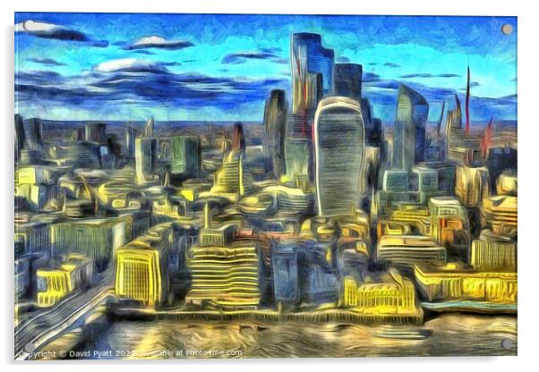 City Of London Van Gogh Acrylic by David Pyatt