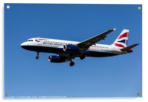  British Airways Airbus A320-232  Acrylic by David Pyatt