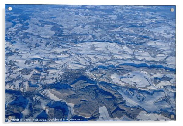 Aerial Snow Vista Europe Acrylic by David Pyatt