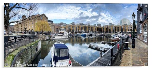 St Katherines Dock Panorama Acrylic by David Pyatt