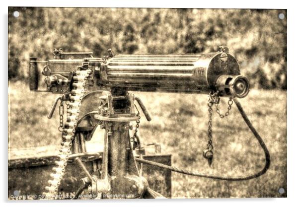 Vickers Machine Gun Vintage Acrylic by David Pyatt