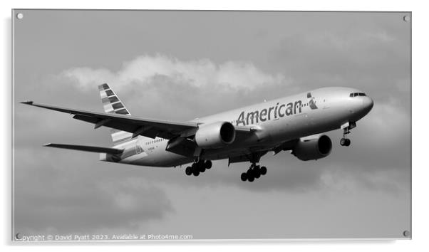 American Airlines Boeing 777 Panorama Acrylic by David Pyatt