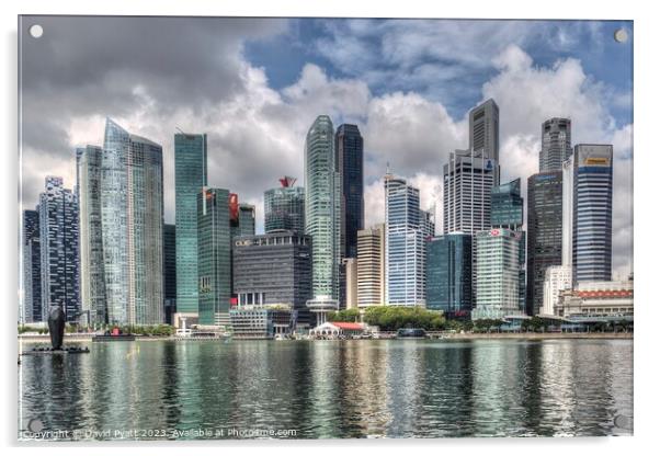 Singapore Business District  Acrylic by David Pyatt