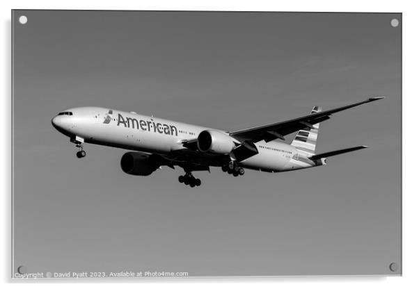 American Airlines Boeing 777-323     Acrylic by David Pyatt