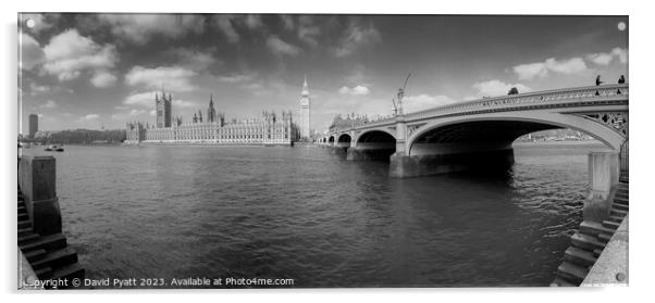 Westminster London Panorama Acrylic by David Pyatt