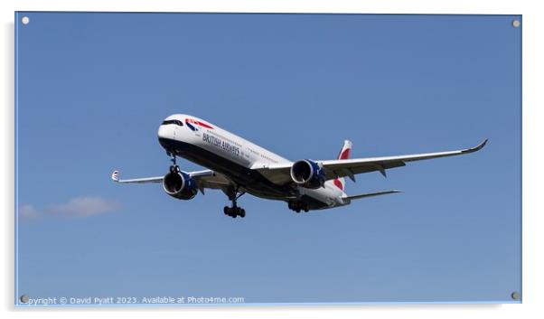 British Airways Airbus A350 Panorama Acrylic by David Pyatt
