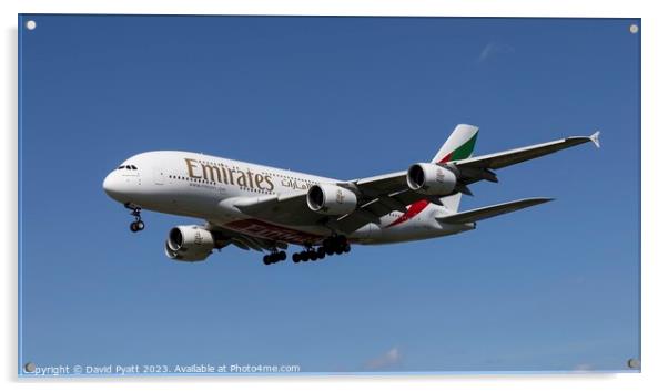 Emirates Airbus A380 Panorama Acrylic by David Pyatt